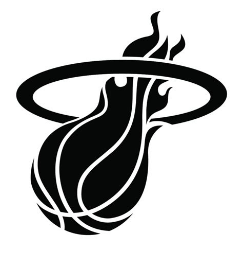 miami heat logo black and white